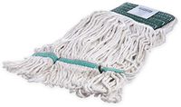 Carlisle 369551B00 Looped-End Mop Head with Green Band, Medium, Natural