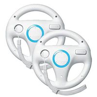 Beastron Mario Kart Racing Wheel Compatible with Nintendo Wii, 2 Sets White Color Bundle