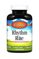 Carlson - Rhythm Rite, Heart Health Nutrient & Omega-3s, Heart Rhythm, Circulatory Support & Cardiovascular Health, 120 Softgels