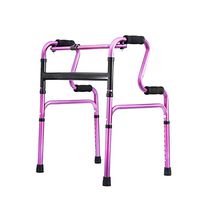 Walkers for Seniors with Seat Folding Walker, Lightweight Aluminum Alloy Adjustable Mobility Walking Aid for The Elderly, Disabled, Non-Slip Rolling Walkers (Color : Purple)