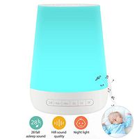White Noise Machine for Sleeping - VanSmaGo Sleep Sound Machine & Night Light for Baby Kid Adult,Rechargeable Battery,28 HiFi Soothing Sound,32 Volume Control,Timer and Memory,Portable Sleep Therapy