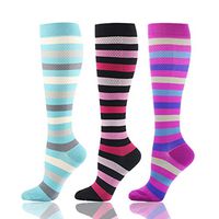 HLTPRO Compression Socks for Women & Men - 3 Pairs Knee High Socks for Flight, Travel, Nurses, Pregnancy, Edema