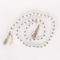 48" X .5" Wood Bead Garland, White/Grey – 30181