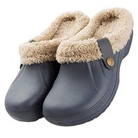 Unisex Slippers Clearence Women Men Warm Home Shoes Waterproof Indoor and Outdoor Garden Shoe (Gray, US:9.5-10.5)
