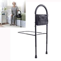 LXT PANDA Bed Assist Bar with Storage Pocket, Medical Bed Rail Assist and Height Adjustable Grab Bar Handle, Easy to Assemble Elderly Assistance Guard Rails for Handicap, Seniors & Adults.