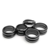 Morchic Magnetic Hematite Plain Band Rings for Women Men, Therapy Arthritis Anxiety Pain Relief, Balance Root Chakra 6mm (Pack of 10 Pcs Mixed Size)