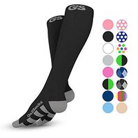 Go2 Compression Socks for Women and Men Athletic Running Socks for Nurses Medical Graduated Nursing Compression Socks for Travel Running Sports Socks!!(Black,L)