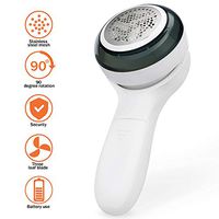 Lint Remover, Bosiwee Fabric Shaver Rotating Electric Sweater Defuzzer with Stainless Steel 3-Leaf Blades, Battery Operated, Remove Clothes Fuzz, Lint Balls, Pills, Blanket, Couch