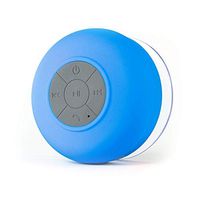 RVI Water Resistant Bluetooth 3.0 Shower Speaker, Handsfree Portable Speakerphone with Built-in Mic, 6hrs of Playtime, Control Buttons and Dedicated Suction Cup (Blue)