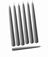 D'light Online Elegant Taper Premium Quality Candles, Hand-Dipped, Dripless and Smokeles - Set of 12 Individually Wrapped (10 Inch, Slate Grey)