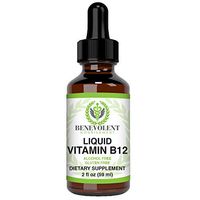 Vitamin B12 Liquid Drops Formula - Potent & Effective 5000 mcg per Serving with Folic Acid and Biotin Fast Absorbing Sublingual Formula - Delicious Raspberry Flavored for All Family- Gluten Free