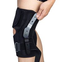 Hinged Knee Brace, Wraparound Open Patella Knee Joint Support Knee Stabilizer Prevent Meniscus Tears, Ligament Injuries & Sprain Pain Relief for Men and Women Large