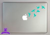 Overly Attached Decals Small Flock of Birds in Flight Vinyl Decal Sized to Fit A 11" Laptop - Mint