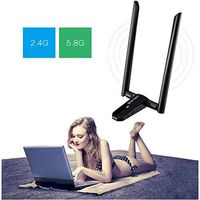 HAPPON USB WiFi Adapter for PC, 1750Mbps Dual Band 2.4GHz/450Mbps 5GHz/1300Mbps High Gain 5dBi Antennas USB 3.0 Wireless Network Adapter for Desktop Laptop with Windows 10/8/7/XP/Vista, Mac OS