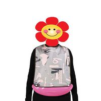 BIHIKI Adult Reusable Bib for Eating with Crumb Catcher,Waterproof Clothing Protector,Adult Aid Apron for Elderly Patient Senior (Pink, M:25"x14")