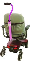 CaneTUBE® Cane Holder for Scooters, Power Chairs & Wheelchairs (Pink) - Secure, Practical, Easy to Adjust Cane Holder with Nylon Straps, 2 Buckles & Rubber Collar for No Rattling
