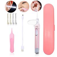 Q-Grips Earwax Remover, Upgrade USB Charging LED Light Ear Wax Cleaner, Ear Wax Removal Tool with 5X Magnifying Glass and Tweezer- Includes Free Storage Case