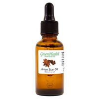 Anise Star Essential Oil - 1 fl oz (30 ml) Glass Bottle w/Glass Dropper - 100% Pure Essential Oil - GreenHealth