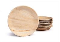 Bosnal - Palm Leaf Biodegradable Plates, 8.5 inch, Round, 25 pcs, Compostable, Bamboo and Wood Style, Stackable, Restaurant Grade, Earth Friendly, Alternative to Paper Plates