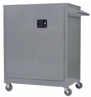 SECURALL SW242 General/Industrial Office Storage Cabinet on Casters - Singlewall - 2 Adj Shelves, 15 YR Warranty, 47 x 36 x 24 in, 21 Cubic Storage Ft, 2-Door, Smart Certified - Gray