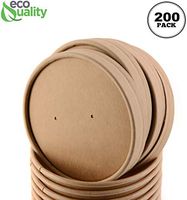 96mm Vented Lids for Kraft Paper Soup Containers [200 PACK] - Fits 8oz, 12oz, 16oz EcoQuality Ice Cream Containers, Frozen Yogurt Cups, Restaurant, Microwavable, Take out, Food Storage, Recyclable