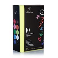 Brilliant Bee - 10 Mega Pack of Liquid Chalk Markers - Reversible Chisel and Round Tip