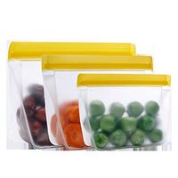 Anyren 3pc Reusable Silicone Gallon Bags Sandwich Snack Baggies Kids Lunch Bag Leakproof Ziplock Food Baggies for Snacks or Veggies