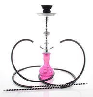 2 hose 20" Pink Hookah shisha nargila bar narguile nargile glass water Vase Sale