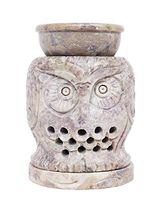 Hand Carved Essential Oil Burner Diffuser Made of Soapstone with Tea Light Holder Aromatherapy (Design2)