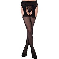 ieasysexy Womens Black Fishnet Lace Tights Suspender Pantyhose Stretchy Thigh-High Stockings Anti-Slip and Durable Stockings