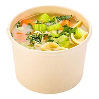 Paper Take-Out Soup Cups - Round - Kraft - 8 oz - Small - 25ct Box - Lids Sold Separately - Restaurantware