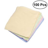 100Pcs Eyeglasses Cleaning Cloth Microfiber Cleaning Cloths for Eyeglasses Camera Lens Cell Phones (4 Colors)
