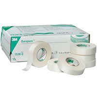 3M Health Care 1538-0 Durapore Surgical Tape, Standard Roll, Silk-Like, 10 yd. L x 1.5" W (Pack of 24)