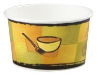 Chinet 70408 8/10 oz Streetside Design Paper Food Container with Plastic Lid (Case of 250)