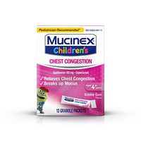Chest Congestion, Mucinex Children's Mini Melts, Chest Congestion, Bubble Gum, 12ct (Packaging May Vary)