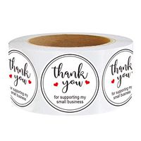 Thank You for Supporting My Small Business Stickers -2" Round Thank You Stickers Roll Labels|Used for Business, Kraft Makers,Online Sellers,Boutiques, Small Shops (White) (2inch)