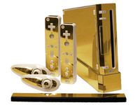 Gold Chrome Mirror Vinyl Decal Faceplate Mod Skin Kit for Nintendo Wii Console by System Skins