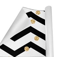 Gift Wrapping Paper Roll Polka Dot Black and White Chevronfor Birthday,Holiday,Wedding,Baby Shower Gift Wrap - 3Rolls - 58inch x 23inch Per Roll