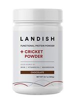 Landish Nutrient-Dense Functional Powder Protein Blend Boosted with Cricket Powder - Chocolate - 300 Grams - Gluten Free - Non-GMO - Building Strength