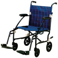 Fly-Lite Transport Chair - Blue w/ Blue Plaid Upholstery