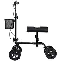 ZBYL Medical Knee Scooter Walker Walking Aid Heavy Duty Adjustable Height Deluxe Brake System Disabled Crutches Alternative for Broken Leg and Foot Injuries