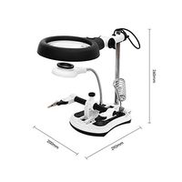 I want to fly freely Clip Desktop Electric Iron Sandpaper Multi-Function Magnifying Glass Repair Inspection 108mm Large Size 18 LED Lights