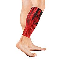 Stretch Sport Calf Sleeve Red Flames Protective Guard for Men Women - Best Footless Compression Socks for Shin Splints, Running,Basketball Football (1 Pair)