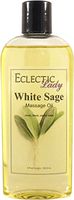 White Sage Massage Oil, 8 oz, With Sweet Almond Oil and Organic Jojoba Oil, Preservative Free