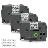 COLORWING Compatible Label Tape Replacement for Brother Ptouch Label Tape Clear TZe-131 TZ-131 1/2 inch Laminated TZe Tape 12mm 0.47", for Brother PTD210 PT1880 PTH110 PTD400 PT1830 PTD600, 3-Pack