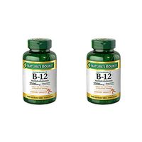 Nature's Bounty 2 Pack Quick Dissolve Fast Acting 2500 mcg Vitamin B-12 Methylcobalamin Natural Cherry Flavor (300 Tablets) (Two Bottles Each of 300 Tablets)