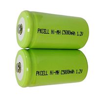 2x C Size 5000mAh High Capacity NiMH Rechargeable Batteries
