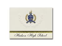 Signature Announcements Hudson High School (Hudson, OH) Graduation Announcements, Presidential style, Elite package of 25 with Gold & Blue Metallic Foil seal