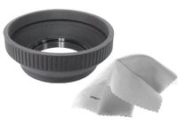 Olympus M.Zuiko Digital 17mm f/2.8 Pro Digital Lens Hood (Collapsible Design) (37mm) + Nwv Direct Microfiber Cleaning Cloth.