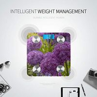 LYAOE Bluetooth Body Fat Scale Giant Onion Allium Giganteum Blooming Field Smart Wireless Scale with LCD Display Measuring Body Weight Bmi and Health Digital Scale